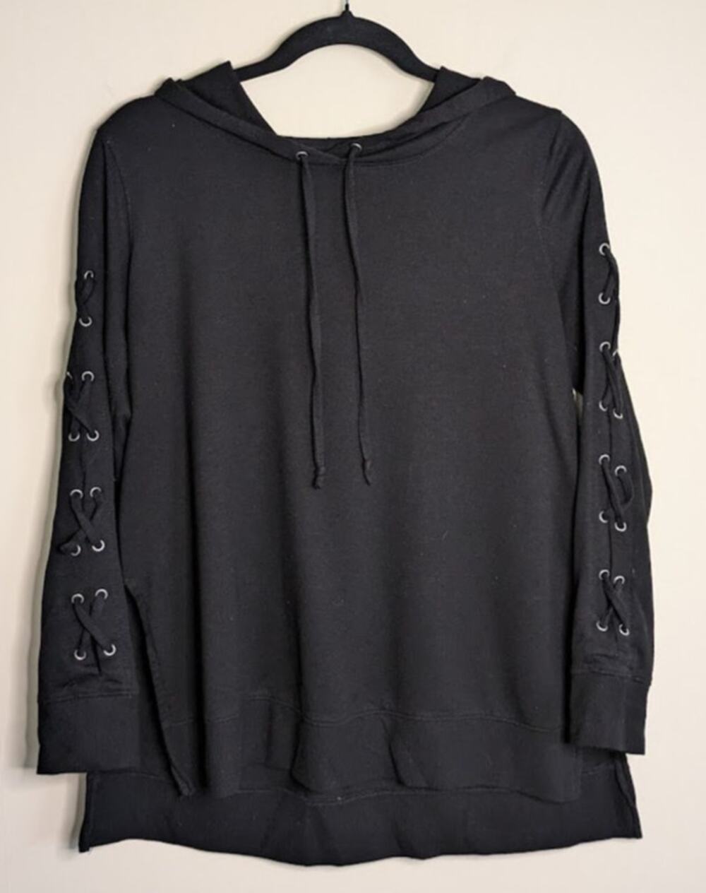 The Sweatshirt Project Women's Size Small Long Lace Up Sleeve Hooded Sweatshirt